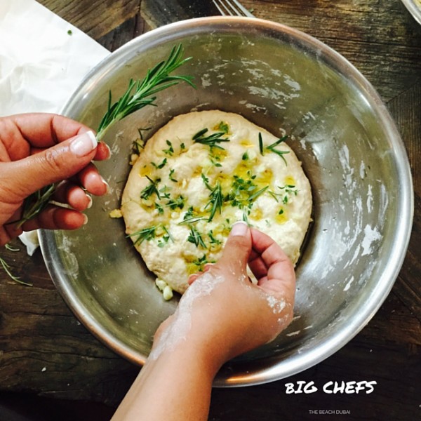 Baking Focaccia bread at Big Chefs at The Beach